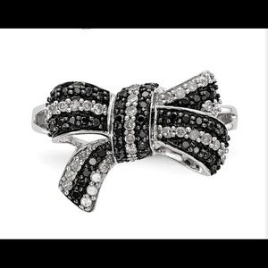 Black and white diamond ring